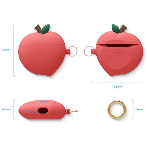 Elago Airpods Peach Silicone Case - Red