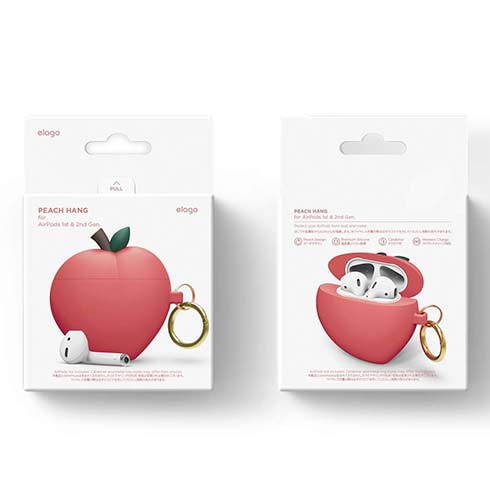 Elago Airpods Peach Silicone Case - Red