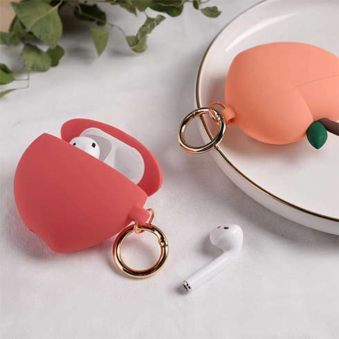 Elago Airpods Peach Silicone Case - Red