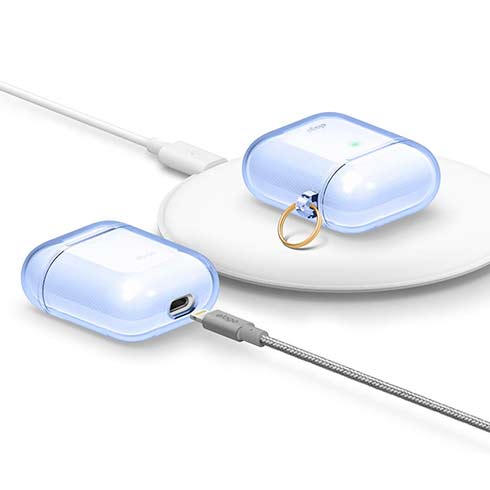 Elago puzdro Clear Case pre Airpods 1&2 - Aqua Blue