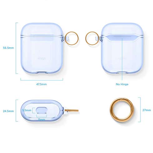 Elago puzdro Clear Case pre Airpods 1&2 - Aqua Blue