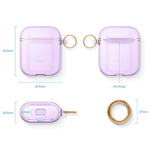 Elago puzdro Clear Case pre Airpods 1&2 - Lavender