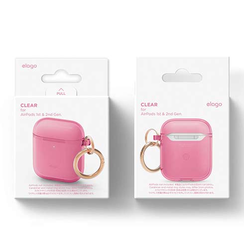 Elago puzdro Clear Case pre Airpods 1&2 - Hot Pink