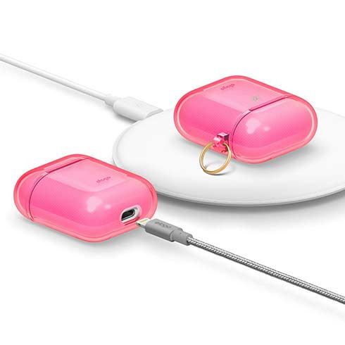 Elago puzdro Clear Case pre Airpods 1&2 - Hot Pink