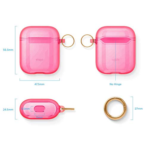 Elago puzdro Clear Case pre Airpods 1&2 - Hot Pink