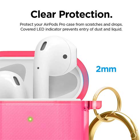 Elago puzdro Clear Case pre Airpods 1&2 - Hot Pink