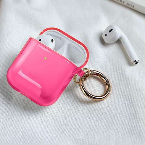 Elago puzdro Clear Case pre Airpods 1&2 - Hot Pink