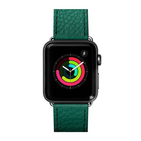 LAUT kožený řemínek Milano pro Apple Watch 44/42/45/49mm - Emerald