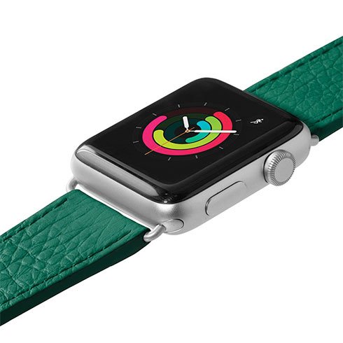 LAUT kožený řemínek Milano pro Apple Watch 44/42/45/49mm - Emerald