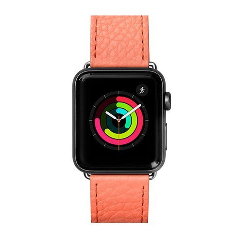 LAUT kožený řemínek Milano pro Apple Watch 42/44/45/49mm - Coral