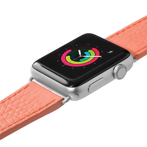 LAUT kožený řemínek Milano pro Apple Watch 42/44/45/49mm - Coral