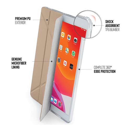 Pipetto puzdro Origami Metallic Case pre iPad 10.2 2019/2020/2021 - Gold