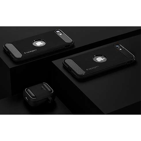 Spigen kryt Rugged Armor pre iPhone SE 2020 - Black