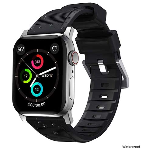 Nomad remienok Rugged Strap pre Apple Watch 44/45/49mm - Black/Silver Hardware