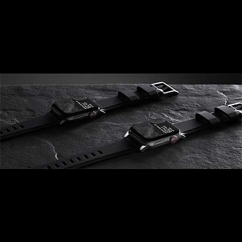 Nomad remienok Rugged Strap pre Apple Watch 44/45/49mm - Black/Silver Hardware
