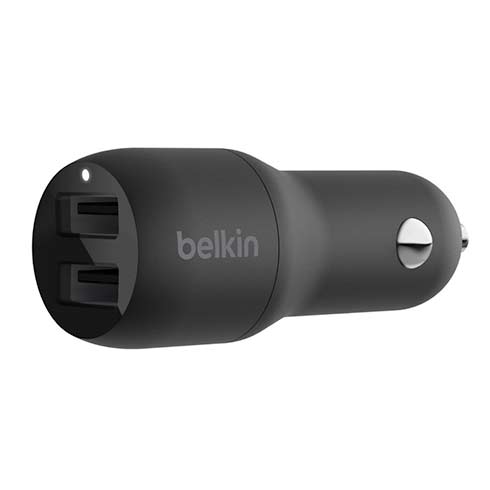 Belkin Boost Charge Dual USB-A Car Charger 24W - Black