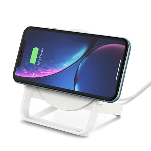 Belkin Boost Charge Wireless Charging Stand 10W + QC 3.0 charger - White