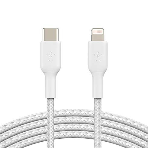 Belkin kábel Boost Charge Braided USB-C to Lightning 2m - White