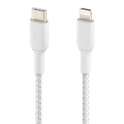Belkin kábel Boost Charge Braided USB-C to Lightning 2m - White