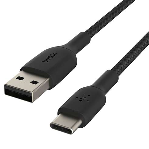 Belkin kábel Boost Charge Braided USB-A to USB-C 2m - Black
