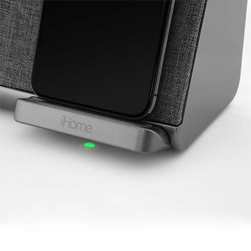 iHome Dual Alarm Clock iBTW39 with Qi Wireles Charging Black reproduktor