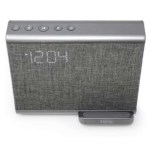 iHome Dual Alarm Clock iBTW39 with Qi Wireles Charging Black reproduktor