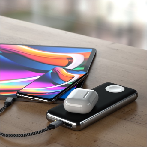 Satechi Quatro Wireless Power Bank 10.000 mAh - Space Grey