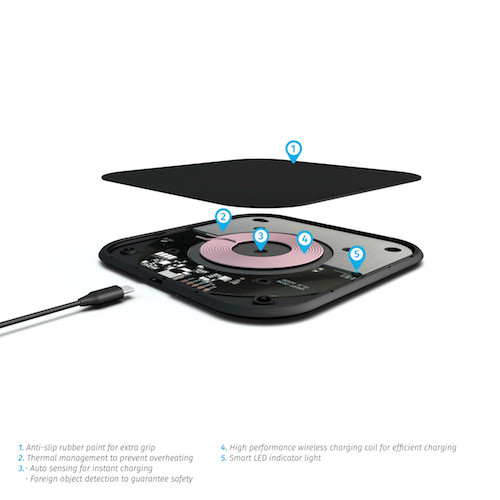 Zens Single Wireless Charger 10W-Black