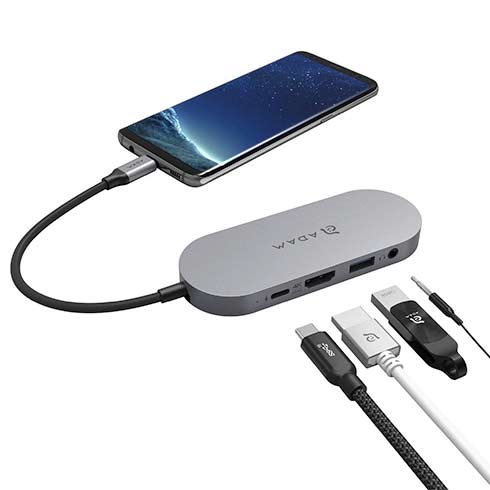Adam Elements USB-C 3.1 5-in-1 240GB SSD Storage Hub - Grey