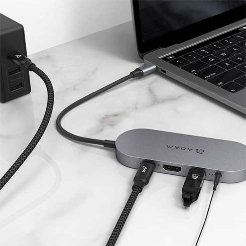 Adam Elements USB-C 3.1 5-in-1 240GB SSD Storage Hub - Grey