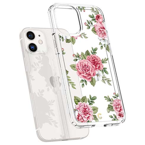 Spigen kryt Cecile pre iPhone 12 mini - Pink Floral