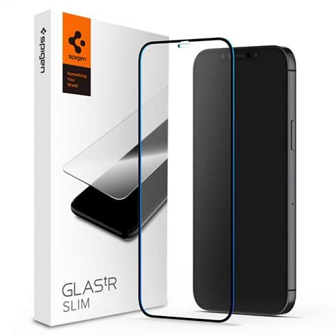 Spigen ochranné sklo GLAS.tR FC HD pre iPhone 12/12 Pro - Black Frame