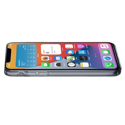 CellularLine Clear Duo zadný kryt s ochranným ramčekom pre iPhone 12 Pro Max, transparentná