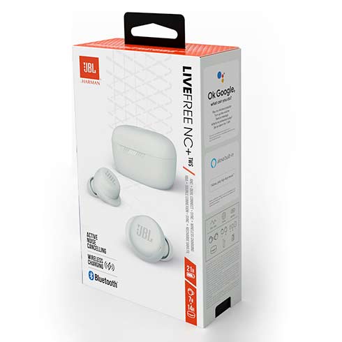 JBL Live Free NC + TWS White slúchadlá