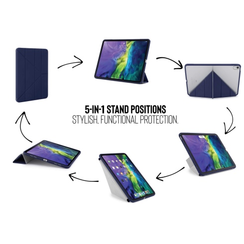 Pipetto pouzdro Origami Case pro iPad Air 10.9" 2022/2020/ iPad Air 11" M2 - Dark Blue