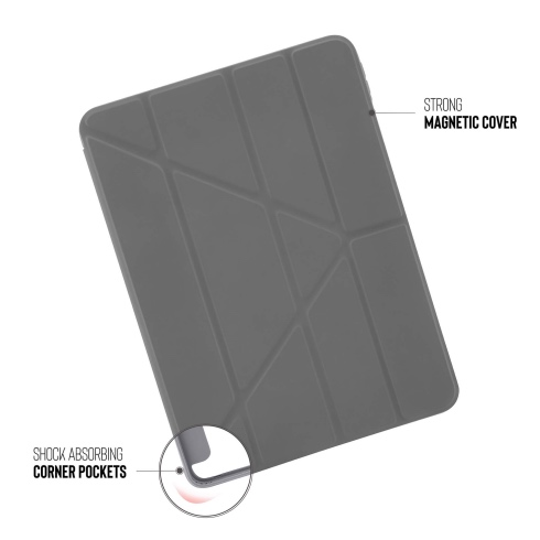 Pipetto pouzdro Origami Case pro iPad Air 10.9" 2022/2020/ iPad Air 11" M2 - Dark Grey