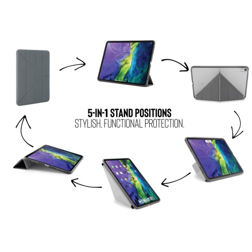 Pipetto pouzdro Origami Case pro iPad Air 10.9" 2022/2020/ iPad Air 11" M2 - Dark Grey
