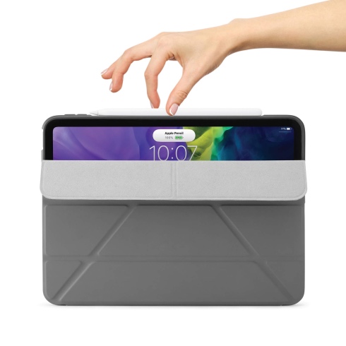 Pipetto pouzdro Origami Case pro iPad Air 10.9" 2022/2020/ iPad Air 11" M2 - Dark Grey