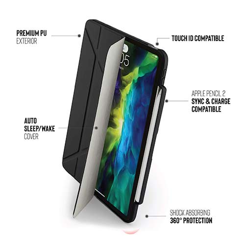 Pipetto puzdro Origami Pencil Case pre iPad Air 11" M1/M2/M3 - Black