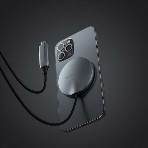 Satechi USB-C Wireless Magnetic Charging Cable - Space Gray