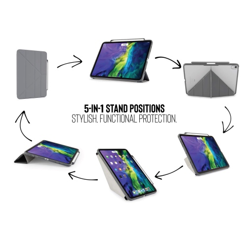 Pipetto puzdro Origami Pencil Case pre iPad Air 11" M1/M2/M3 - Dark Grey