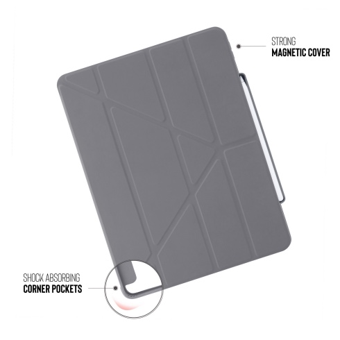 Pipetto puzdro Origami Pencil Case pre iPad Air 11" M1/M2/M3 - Dark Grey