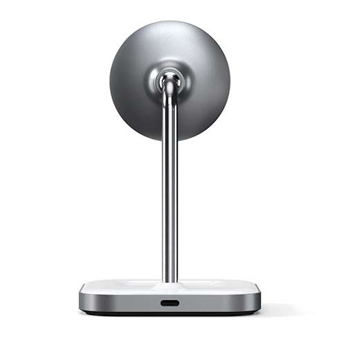 Satechi 2-in-1 Magnetic Wireless Charging Stand - White Aluminium