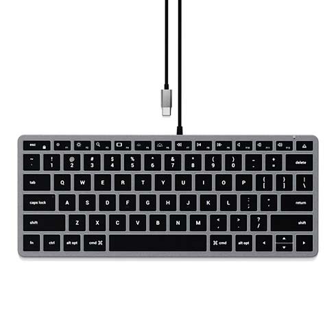 Satechi klávesnica Slim W1 Wired Backlit Keyboard - Space Gray