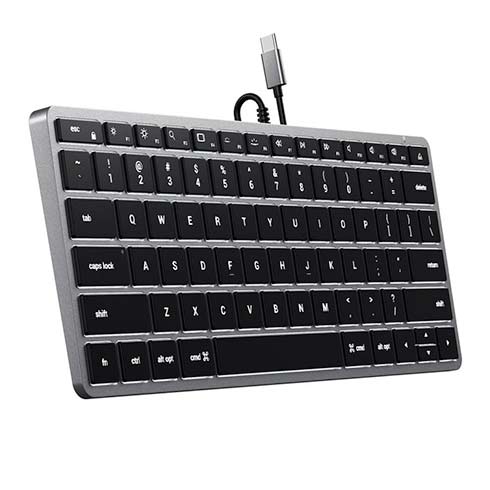 Satechi klávesnica Slim W1 Wired Backlit Keyboard - Space Gray