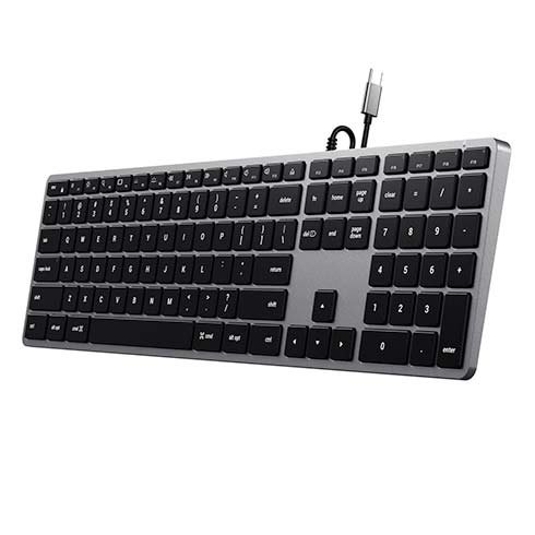 Satechi klávesnica Slim W3 Wired Backlit Keyboard - Space Gray