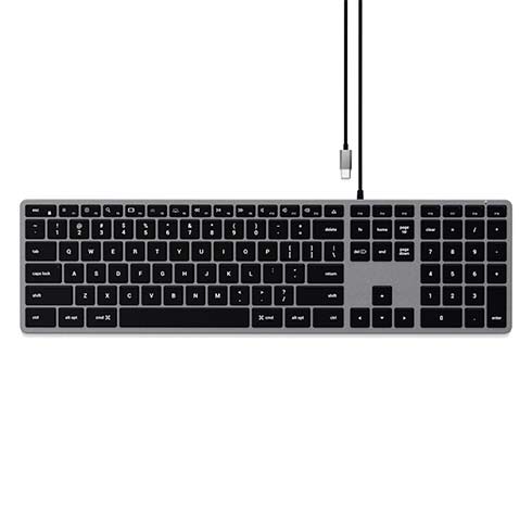 Satechi klávesnica Slim W3 Wired Backlit Keyboard - Space Gray