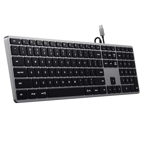 Satechi klávesnica Slim W3 Wired Backlit Keyboard - Space Gray