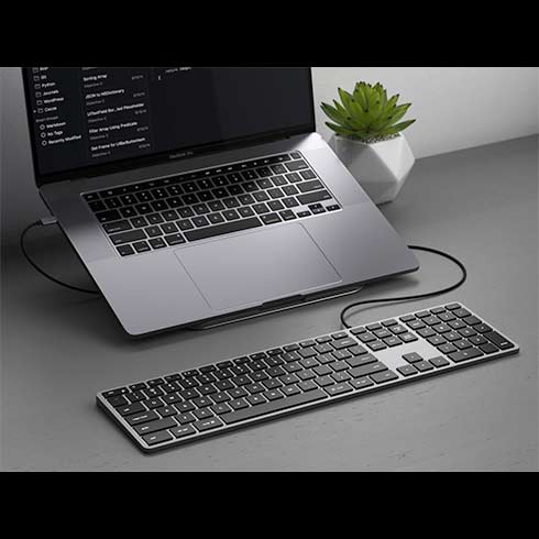 Satechi klávesnica Slim W3 Wired Backlit Keyboard - Space Gray