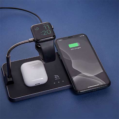 Adam Elements Omnia Q3 3-in-1 Wireless Charger + 24W charger - Black